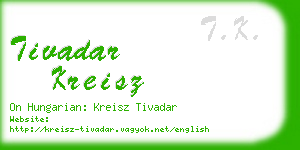 tivadar kreisz business card